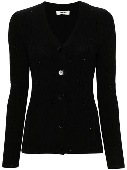 Rhinestone-Embellished Cardigan