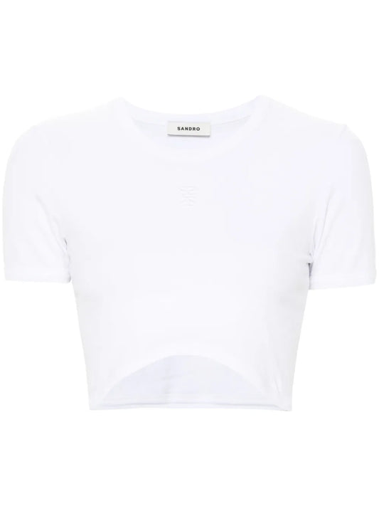 Logo-Embroidered Cropped T-Shirt