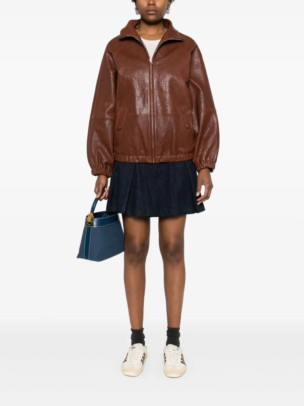 Zip-Up Leather Jacket