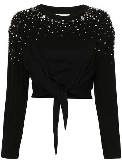 Rhinestoned Tie Top
