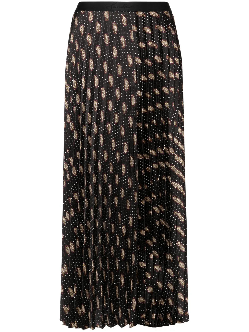 Printed Pleated Midi Skirt