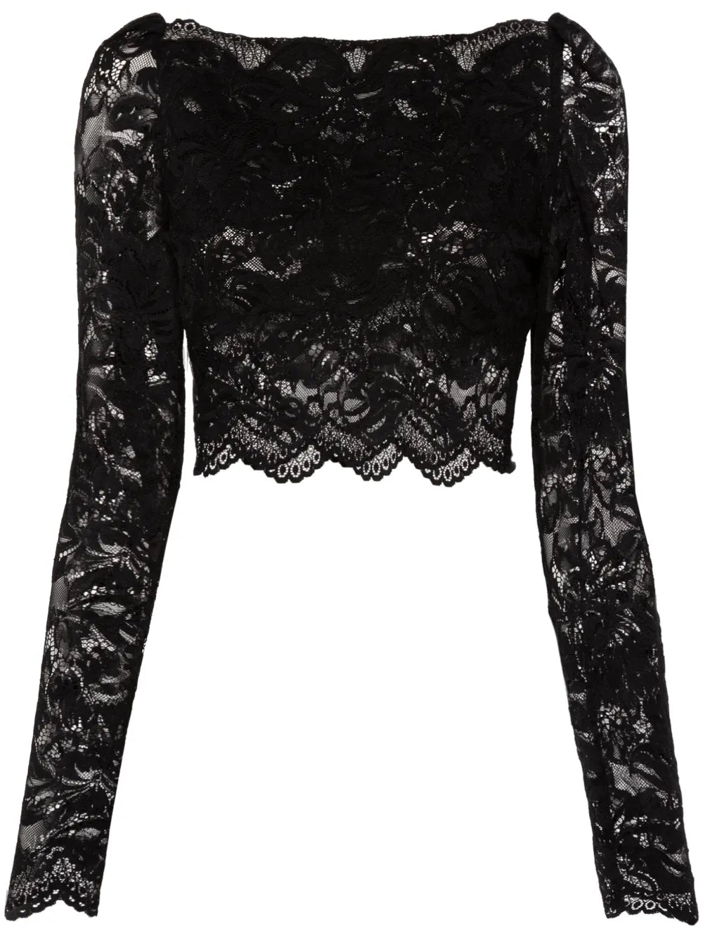 Floral-Lace Cropped Top