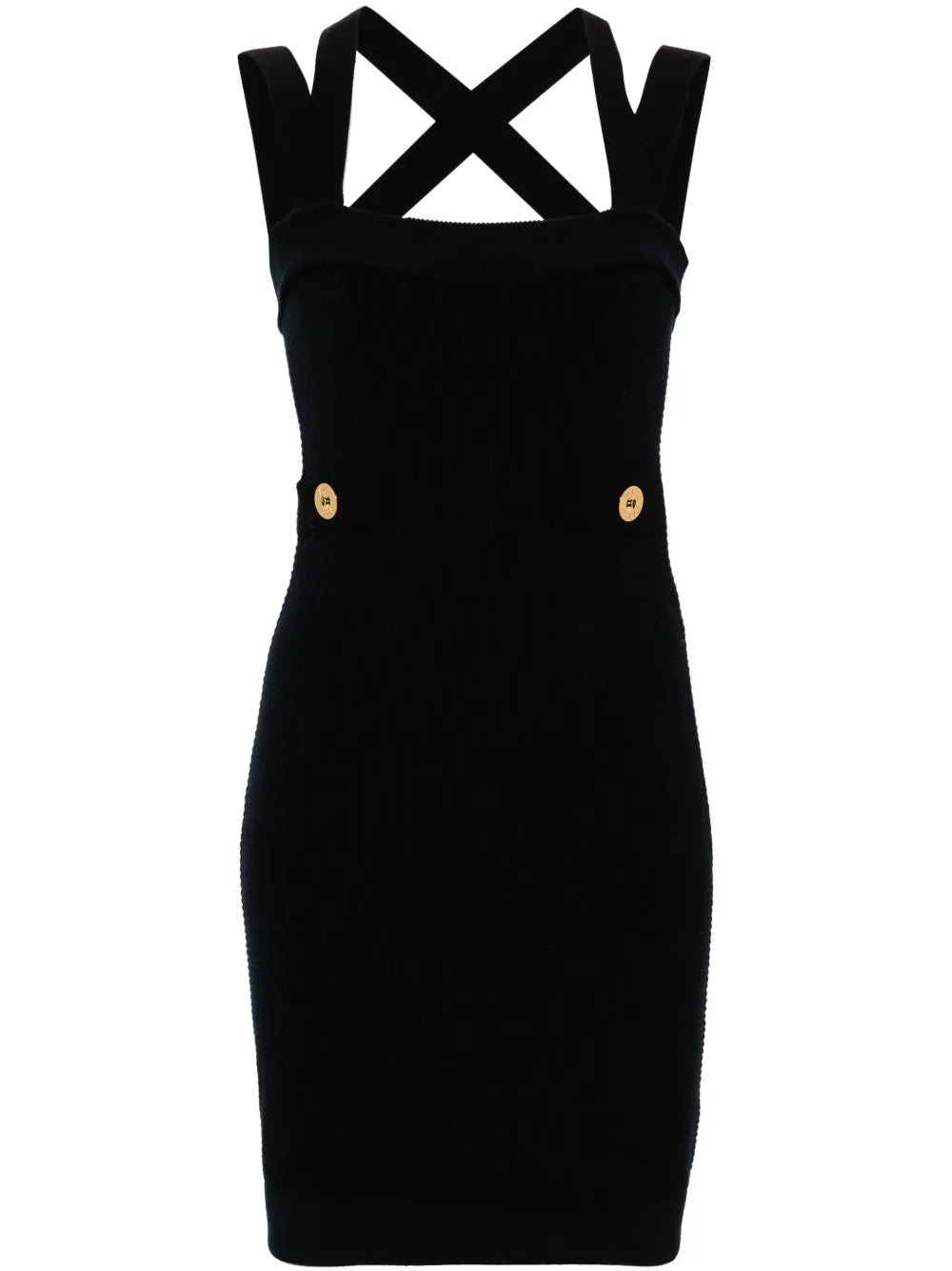 Double-Strap 3D-Knit Mini Dress