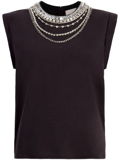Bella Necklace-Embellished T-Shirt