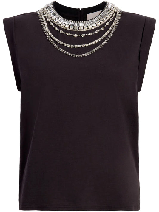 Bella Necklace-Embellished T-Shirt