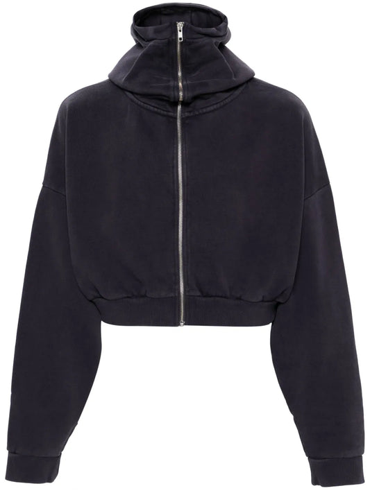 Cropped Zip-Up Hoodie