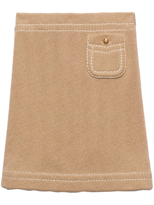 Knitted Cotton Mini Skirt
