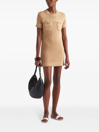 Knitted Cotton Mini Dress