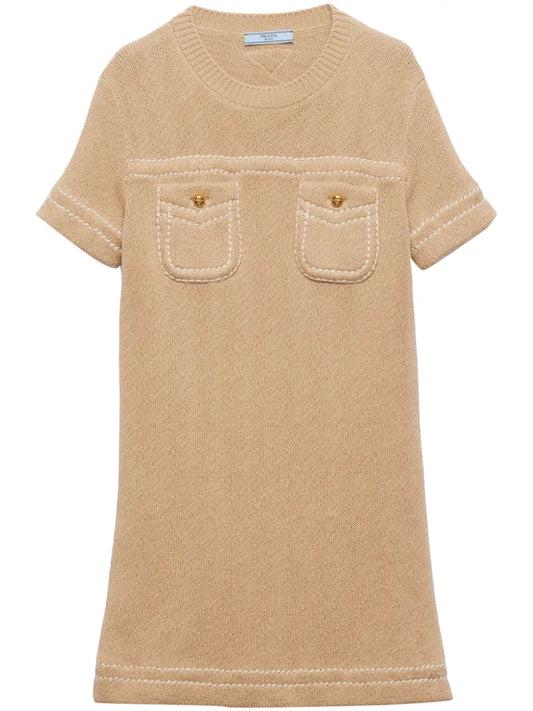 Knitted Cotton Mini Dress