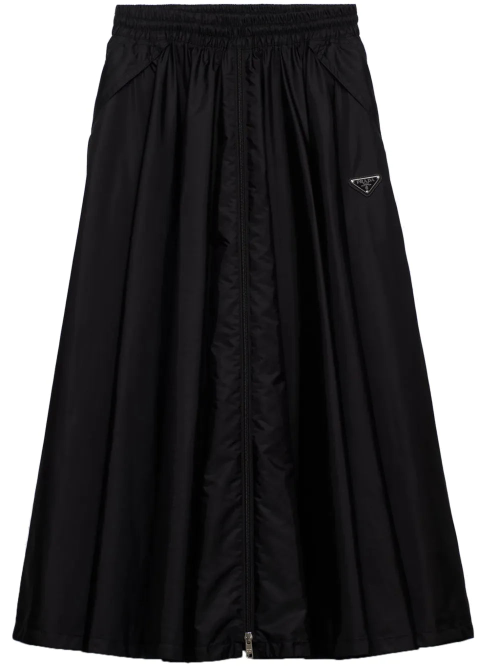 Triangle-Logo Zipped Maxi Skirt