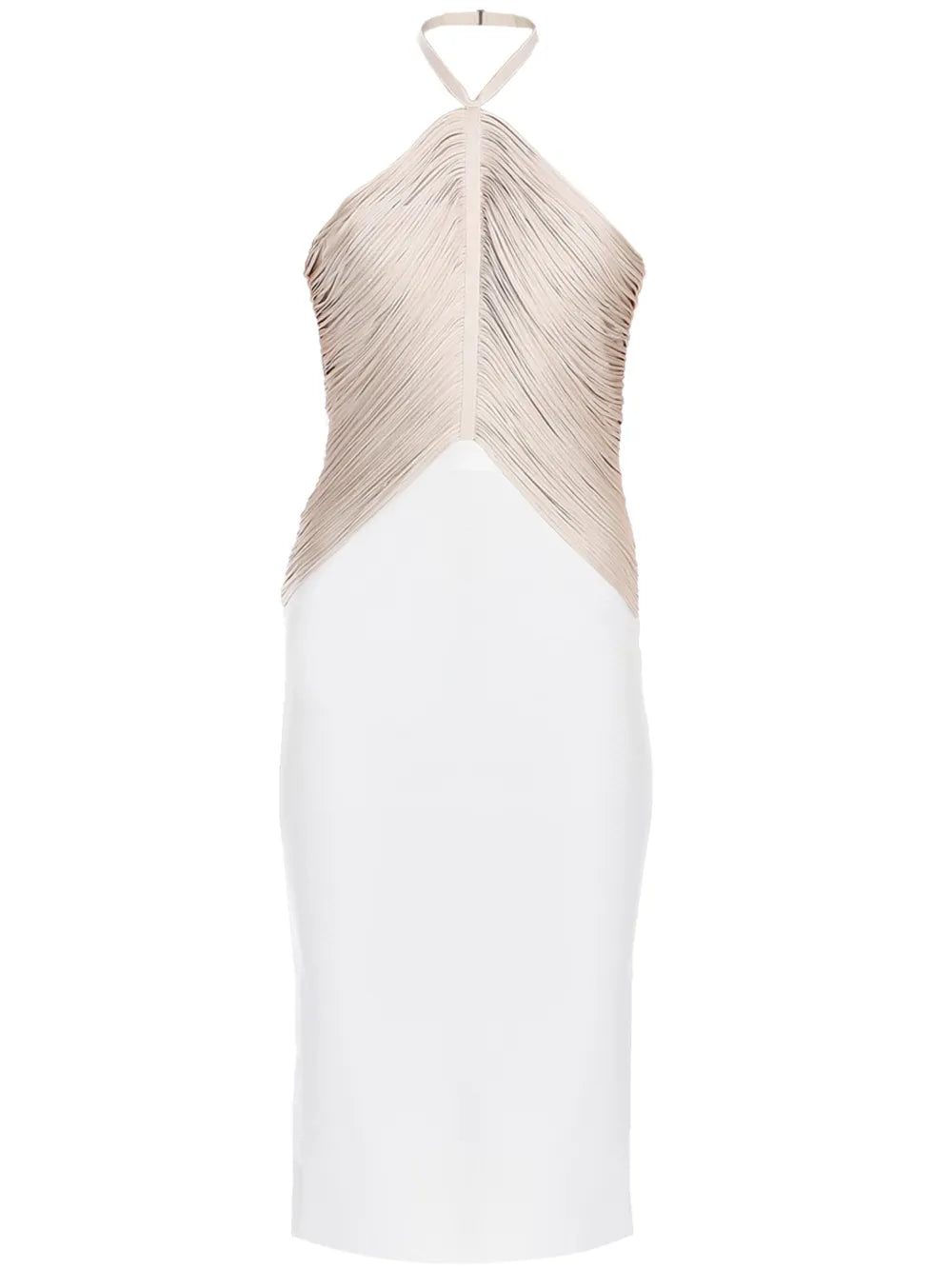 Halterneck Fringe Midi Dress