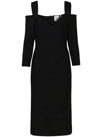 Cold-Shoulder Midi Dress