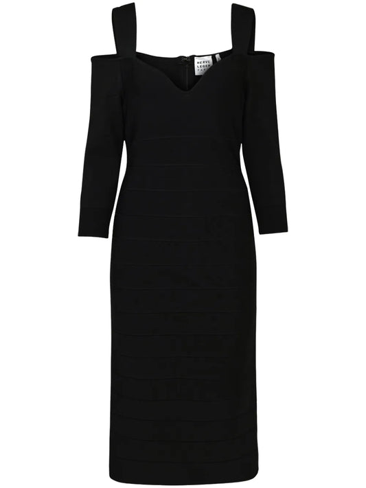 Cold-Shoulder Midi Dress