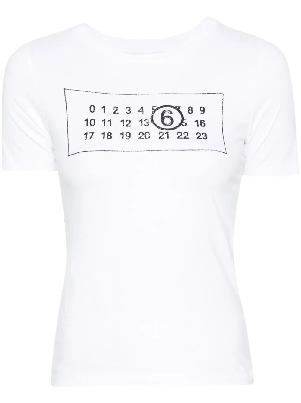 Numbers-Motif Cotton T-Shirt