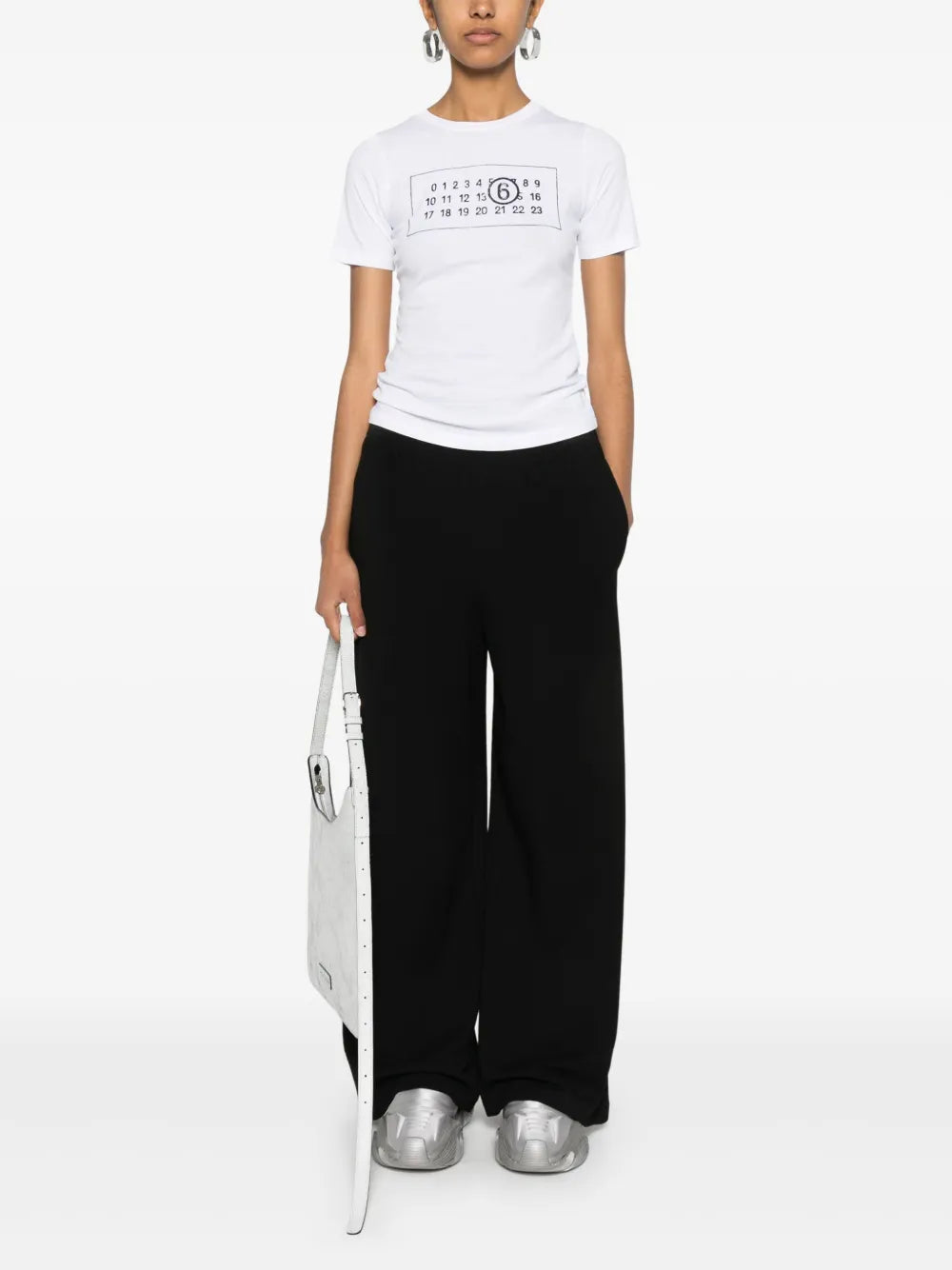 Numbers-Motif Cotton T-Shirt