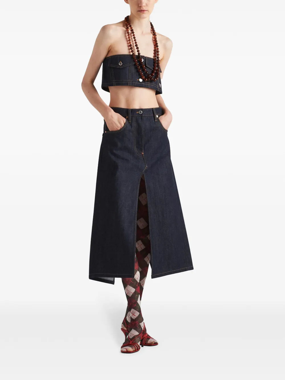 Denim Strapless Crop Top