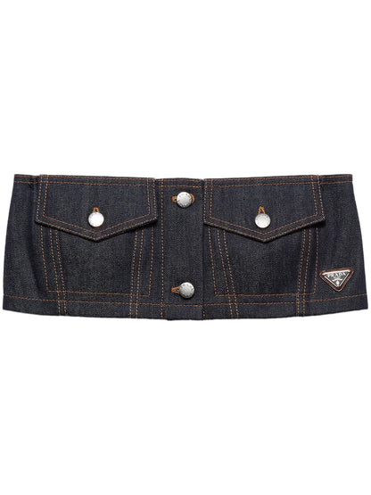 Denim Strapless Crop Top
