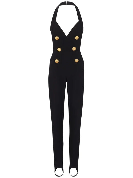 Halterneck Crepe Jumpsuit