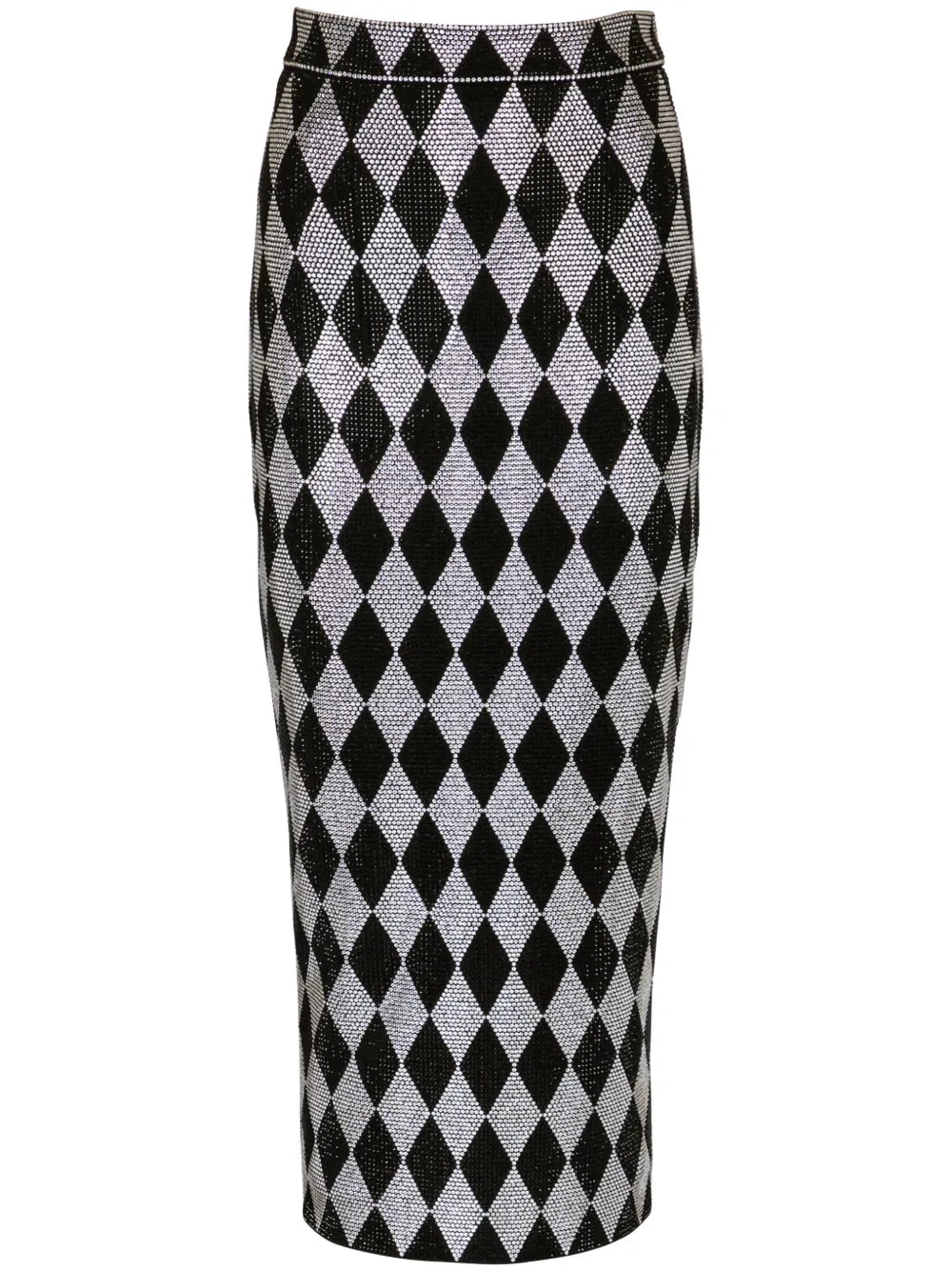 Rhinestone-Embellished Midi Skirt