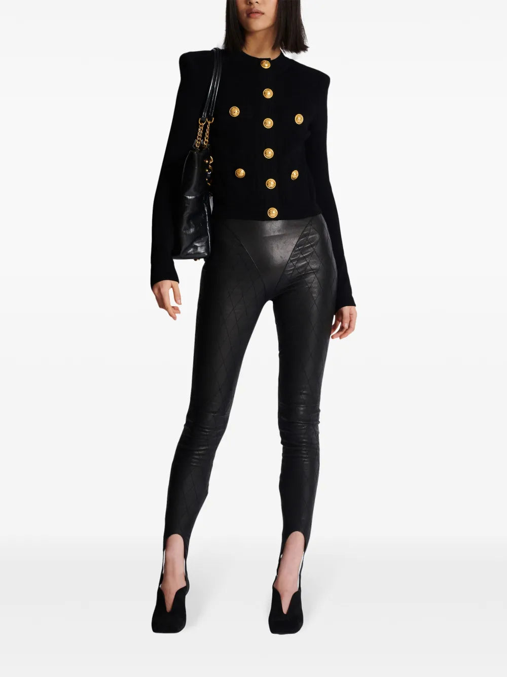 Quilted Leather Stirrup Leggings