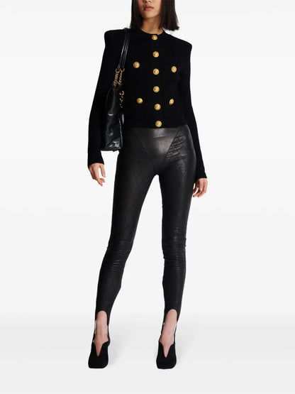 Quilted Leather Stirrup Leggings