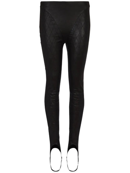 Quilted Leather Stirrup Leggings