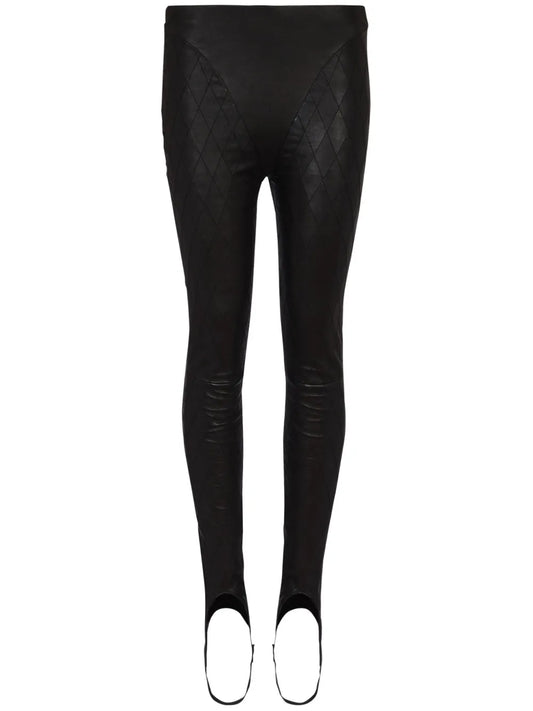 Quilted Leather Stirrup Leggings