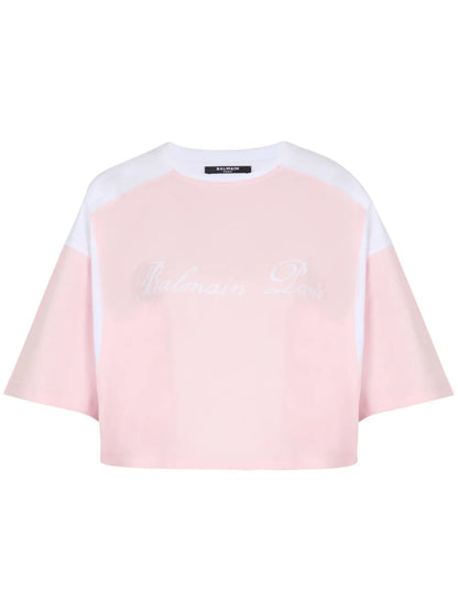 Logo-Embroidered Panelled T-Shirt