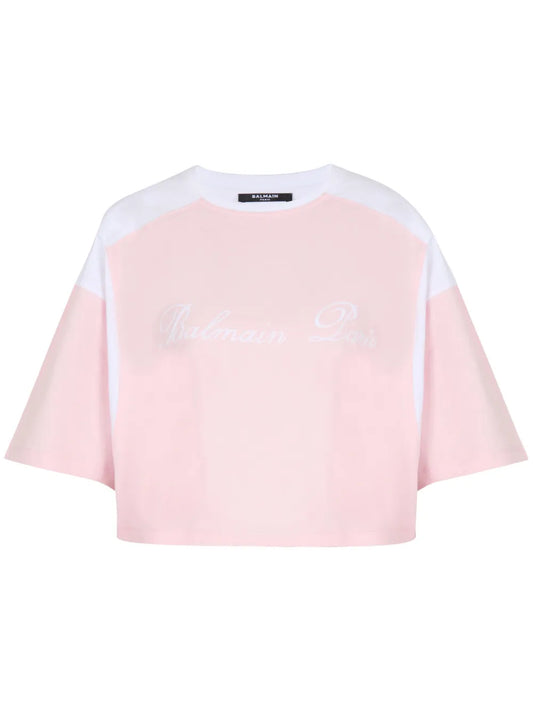 Logo-Embroidered Panelled T-Shirt