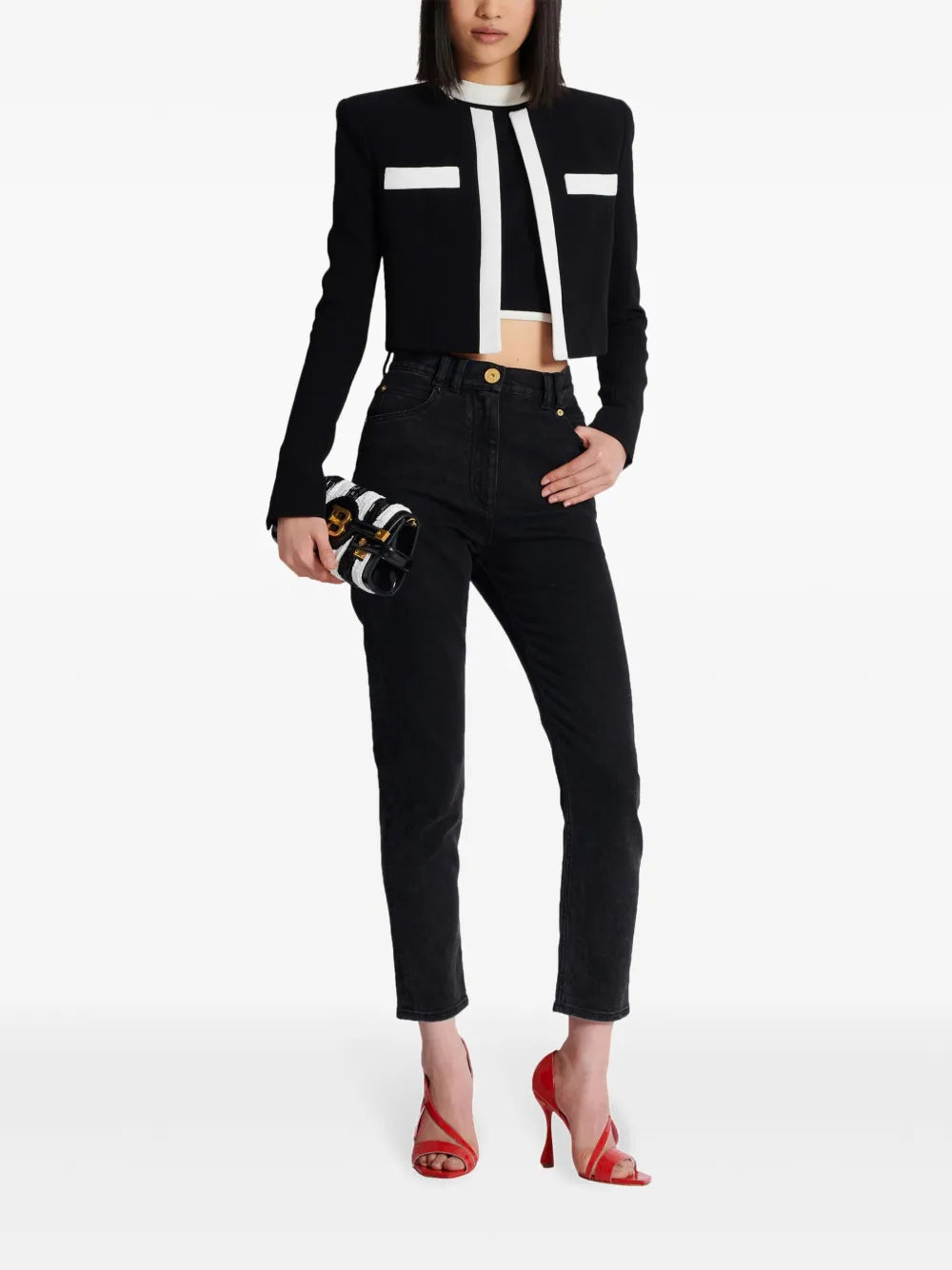 Two-Tone Halterneck Top