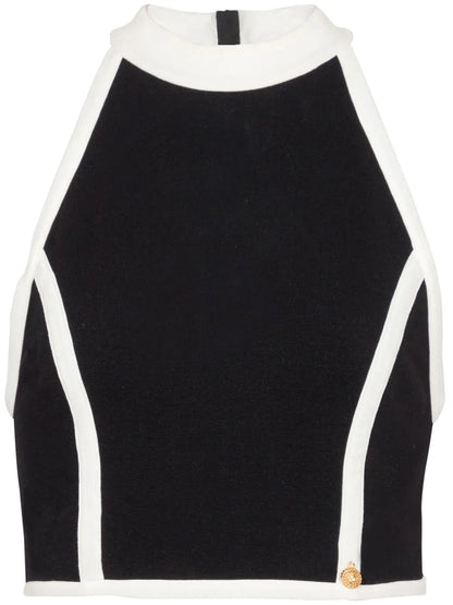 Two-Tone Halterneck Top