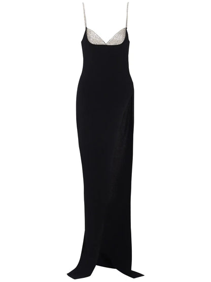 Crystal-Embellished Knitted Gown