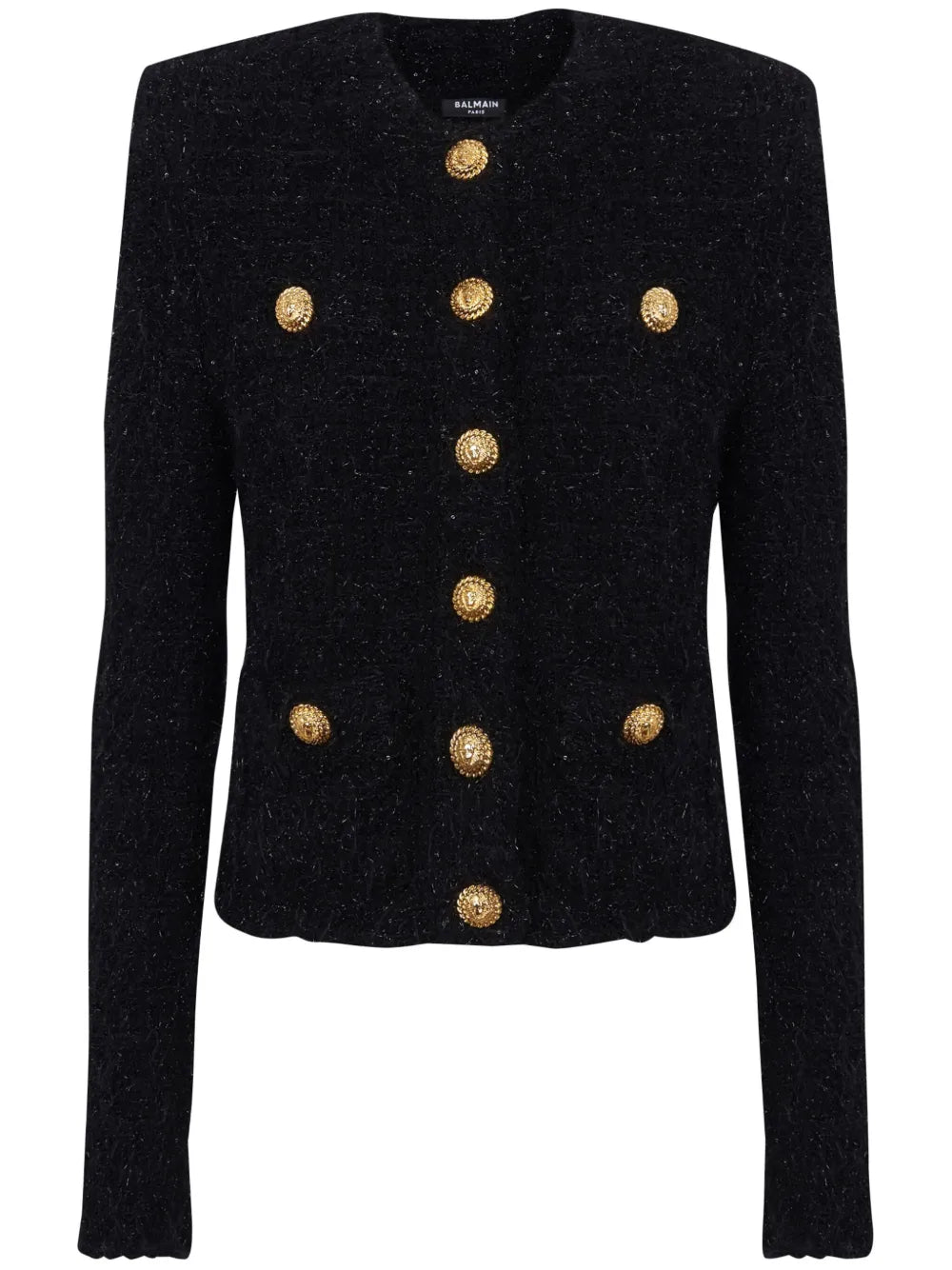Button-Fastening Tweed Jacket