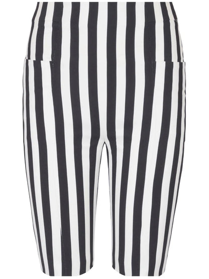 Stripe-Print High-Waisted Shorts