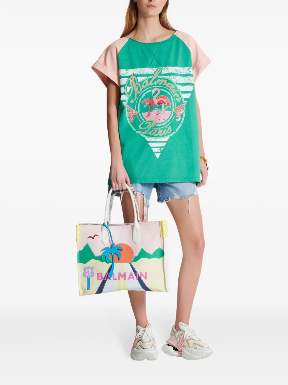 Flamingo-Print Cotton T-Shirt