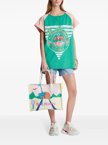 Flamingo-Print Cotton T-Shirt
