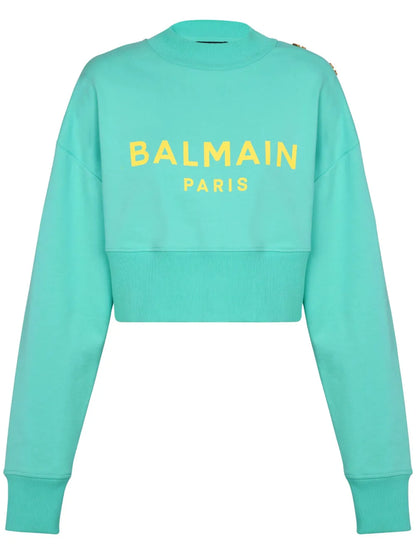 Logo-Print Cropped Sweatshirt
