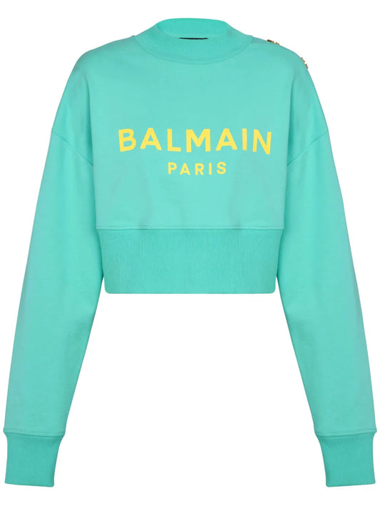 Logo-Print Cropped Sweatshirt