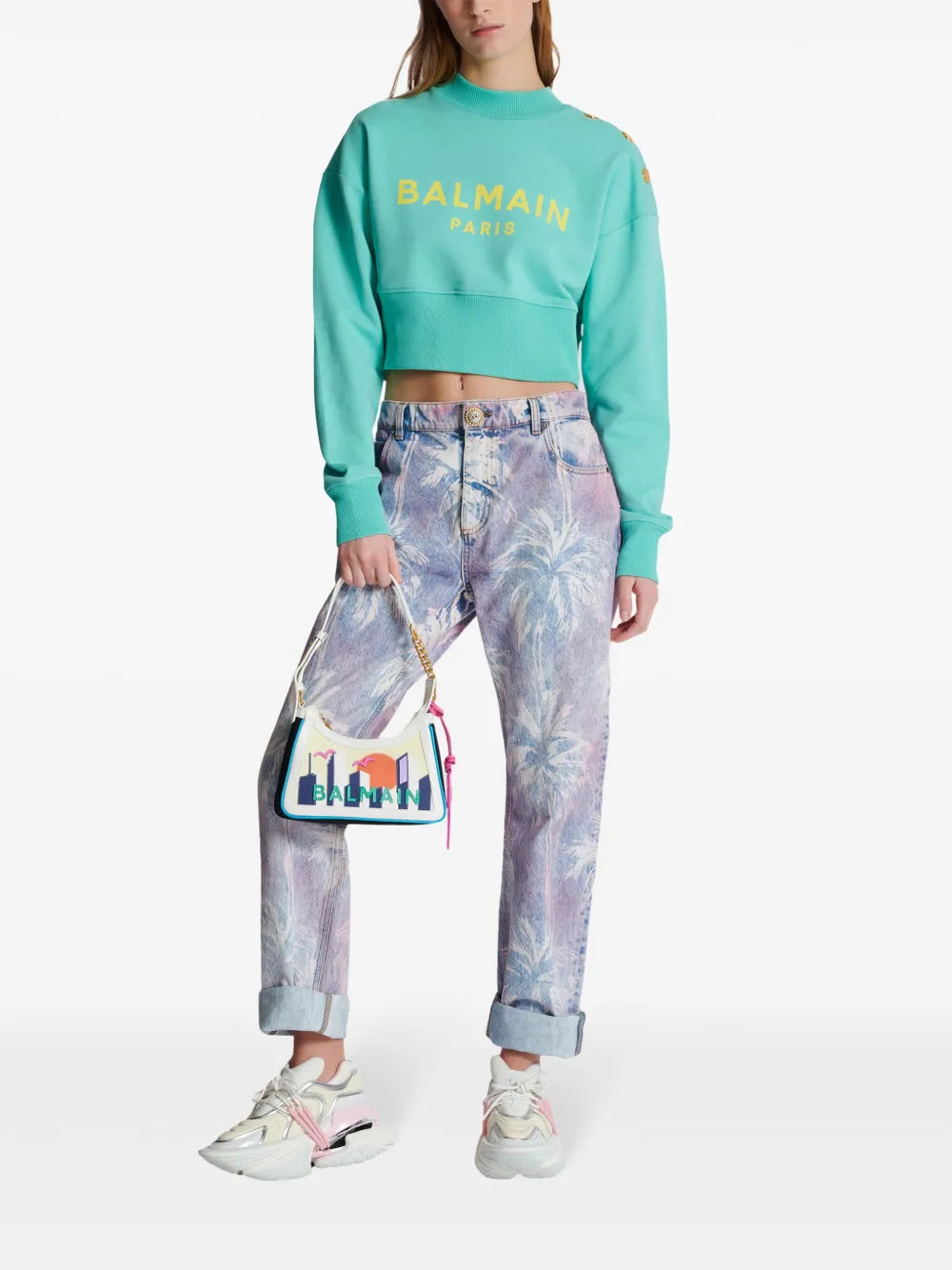 Logo-Print Cropped Sweatshirt