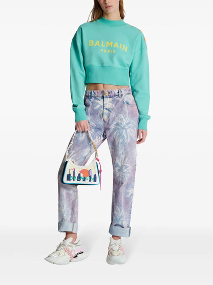 Logo-Print Cropped Sweatshirt