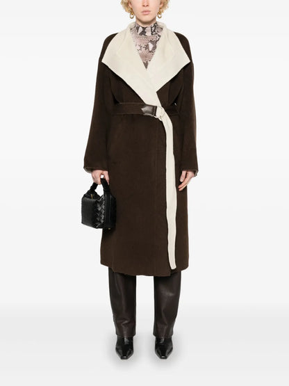 Shawl-Collar Belted Coat
