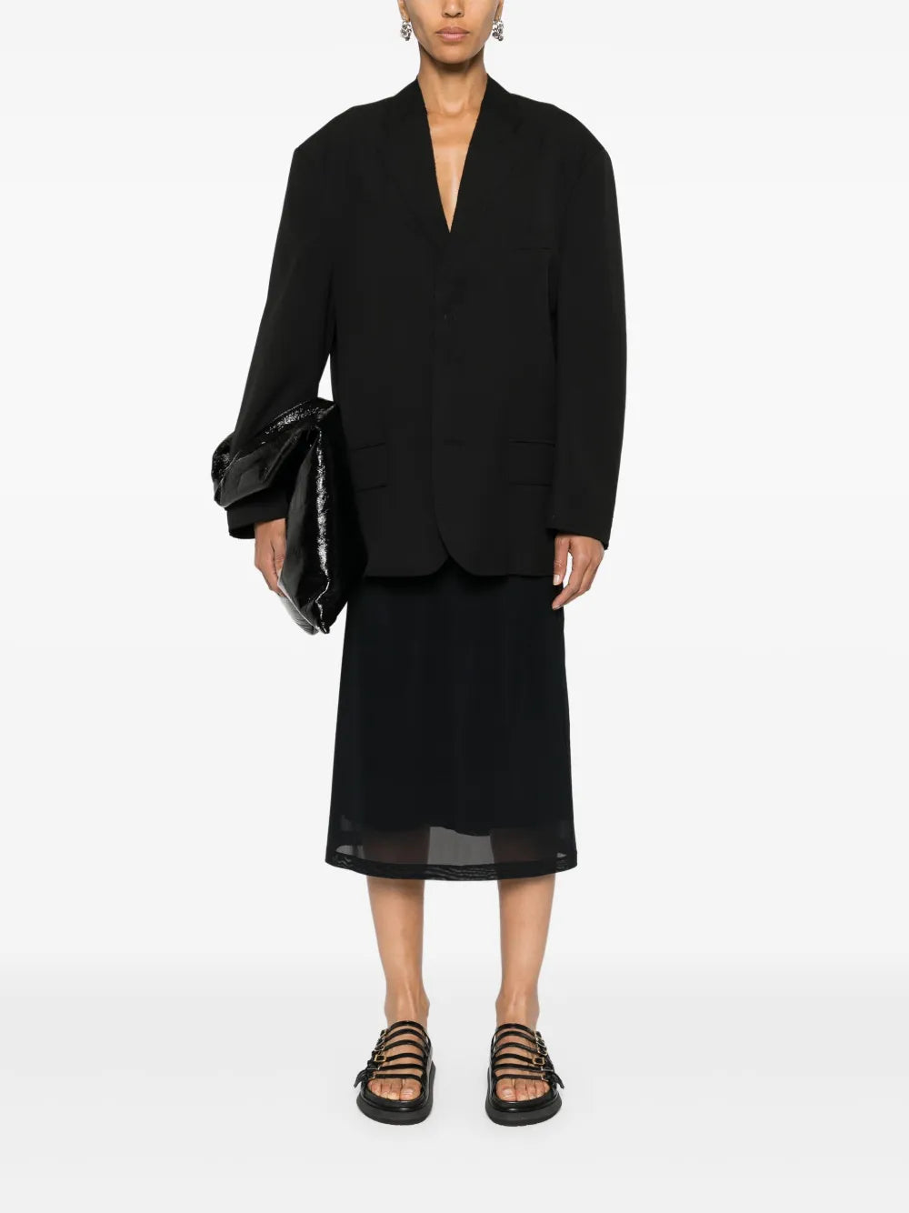 Raw-Cut Single-Breasted Blazer