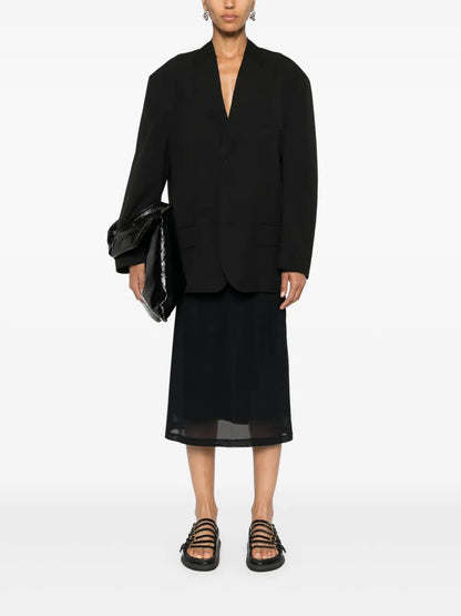 Raw-Cut Single-Breasted Blazer