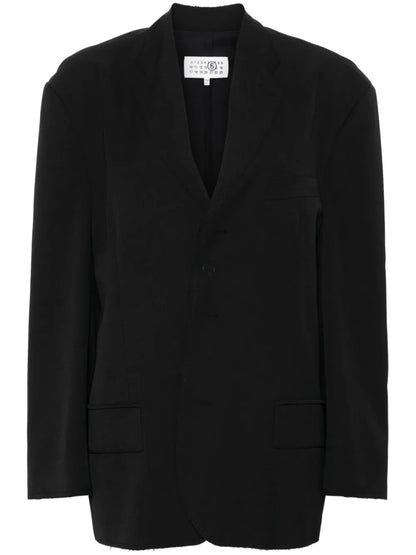 Raw-Cut Single-Breasted Blazer
