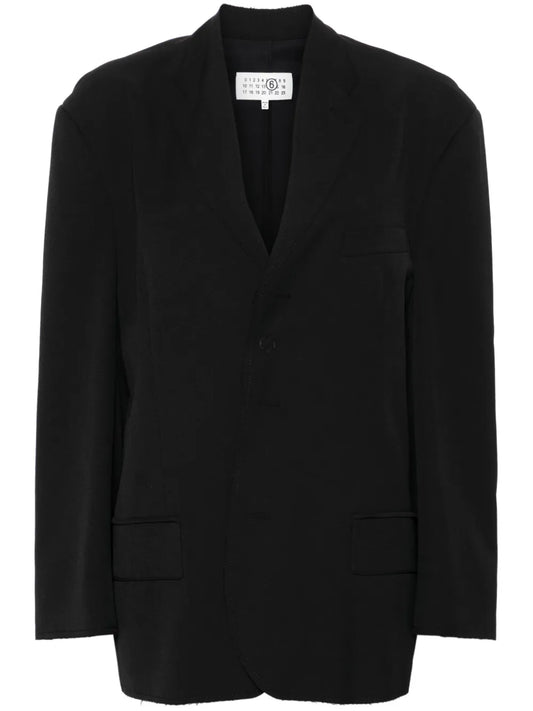 Raw-Cut Single-Breasted Blazer