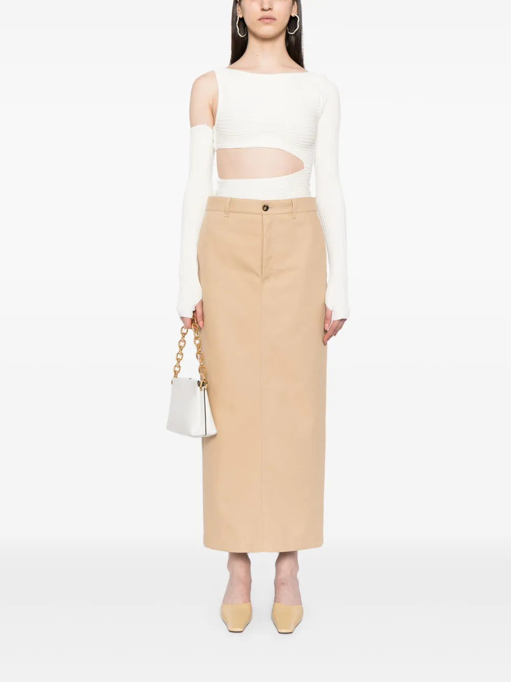 Drill Column Maxi Skirt