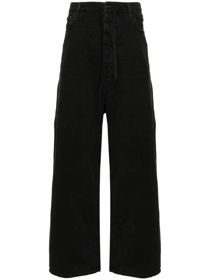 Drawstring Wide-Leg Jeans