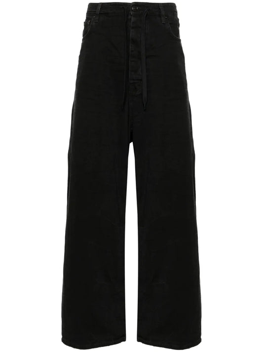 Drawstring Wide-Leg Jeans