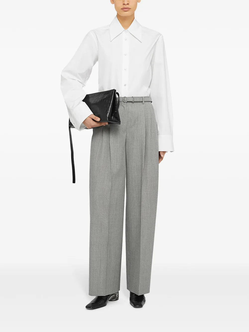 Oversized-Collar Cotton Shirt