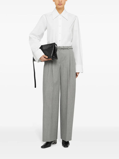 Oversized-Collar Cotton Shirt